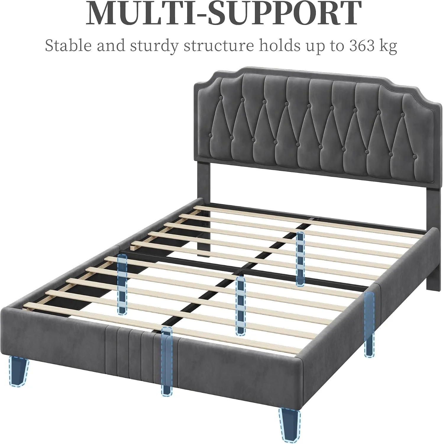 bed 3 Velvet Upholstered Bed Frame - Image 7