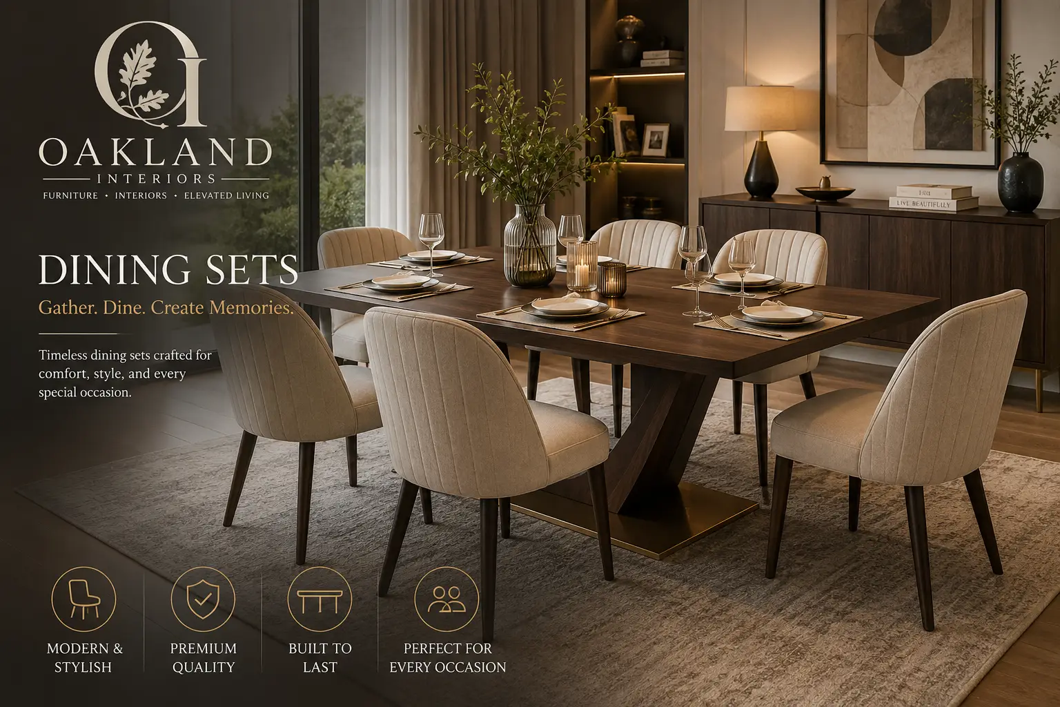 dining set 1 Modern Luxury Dining Set – 6 Seater